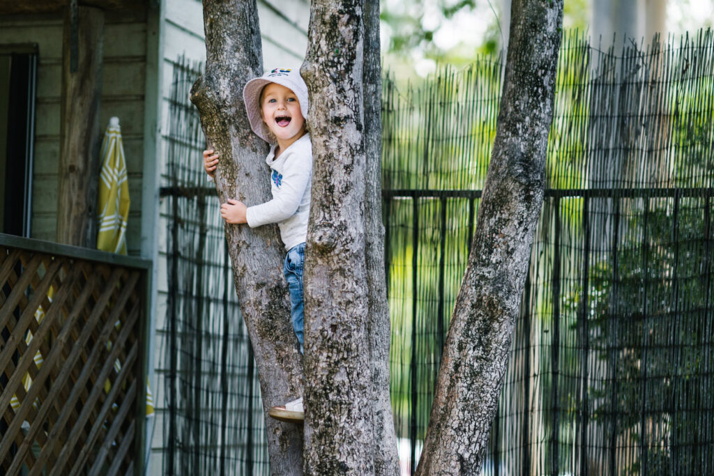 A child playing outdoors at Kooinda Workbase Childcare