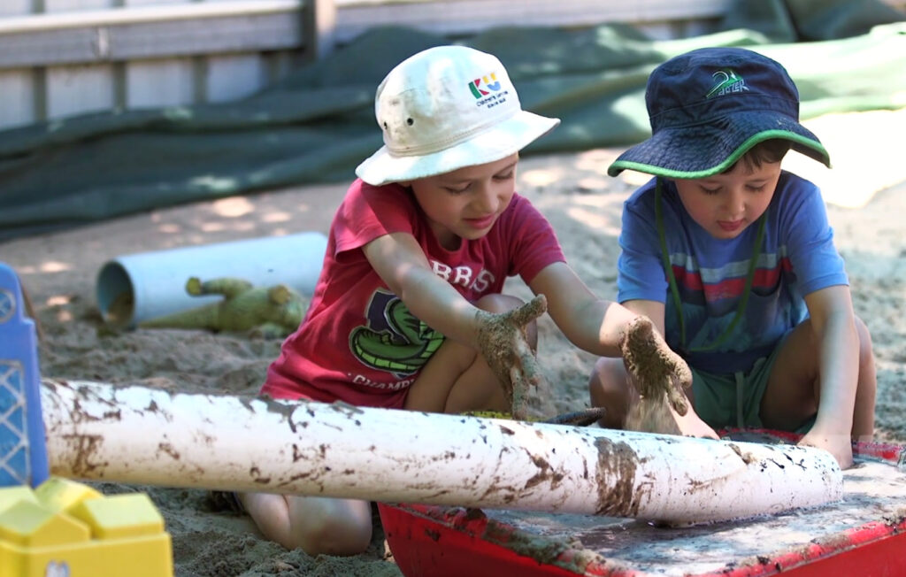 Children playing in the sand at KU Kookaburra childcare